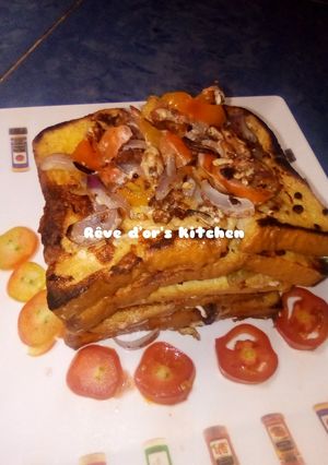 Bread with egg ainihin hoton girkin
