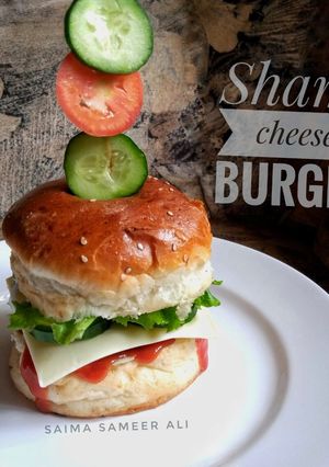 A picture of Shami cheese burger.