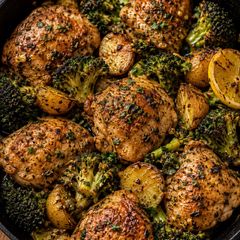 A picture of One-Pan Garlic Herb Chicken, Broccoli & Potatoes.