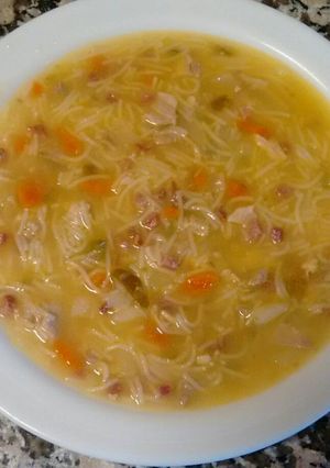A picture of Homemade Chicken and Vegetable Soup.