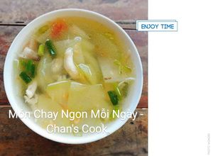 Hình của món Canh dưa hấu non chay.