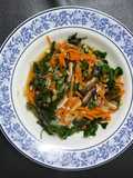 ผัดวอเตอร์เครสเห็ดหอม