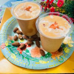Kesar mango ice cream shake A picture of Kesar mango ice cream shake.