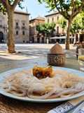 Fideos Vermicelli en Caldo de Pulpo con Alioli de Pimentón y Picadita Crujiente
