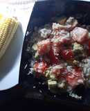 Mazorcas con ensalada de arroz y quinoa
