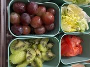 A picture of grapes and blueberries