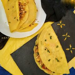 A picture of Stuffed and crispy Turmeric Rice flour Pancake.