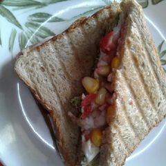 Cheese chilli corn sandwich A picture of Cheese chilli corn sandwich.