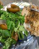 Bacaladilla al Lékué con ensalada