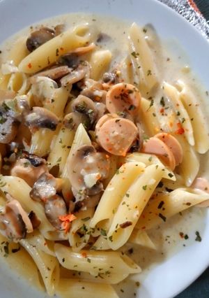 Foto resep 🍝Pasta Alfredo with Champignon Mushroom