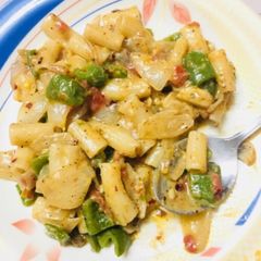 A picture of Mushroom pasta.