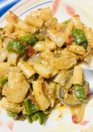 A picture of Mushroom pasta.