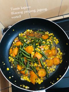 Foto resep Tumis Kajawo (kacang panjang, jagung, wortel)