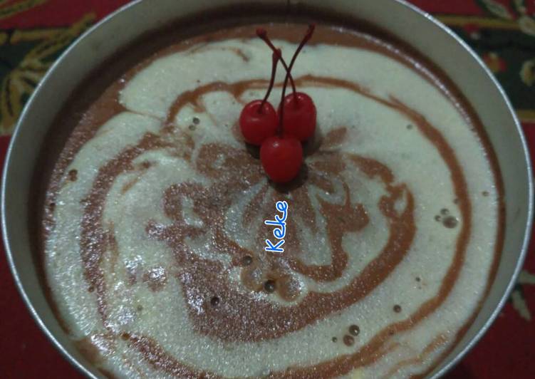 Puding zebra ala keke