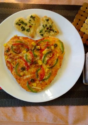 A picture of Heart Pizza#valentinethemecontest.