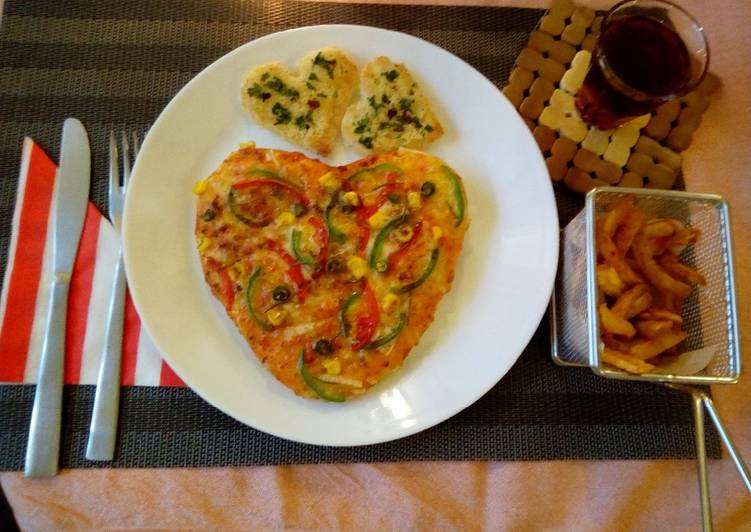 Recipe of Perfect Heart Pizza#valentinethemecontest