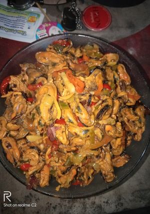 Foto resep Kerang kupas saus tiram