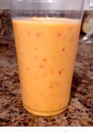 A picture of Red Bell Pepper, Mango, Orange Tang Smoothie.