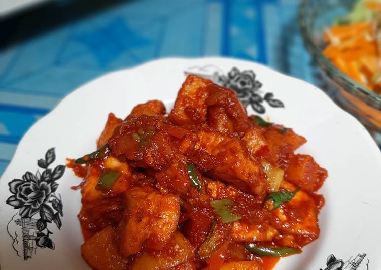 Sambel kentang campur tahu