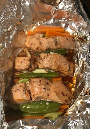 A picture of Fish parcels.
