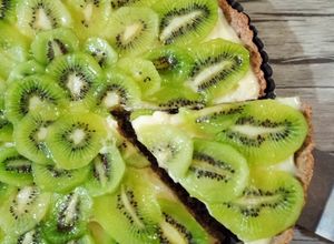 Una foto de Kuchen integral de kiwi