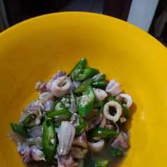 รูปของ Cumi asin cabe hijau