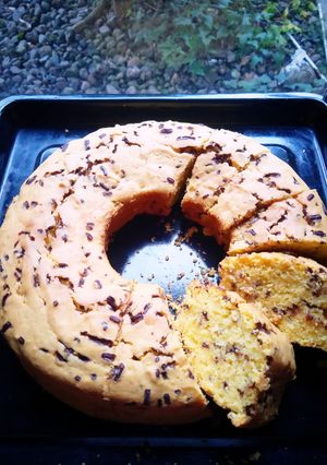 Foto resep Pumpkin Chocolate Sprinkles Cake🎃🍫