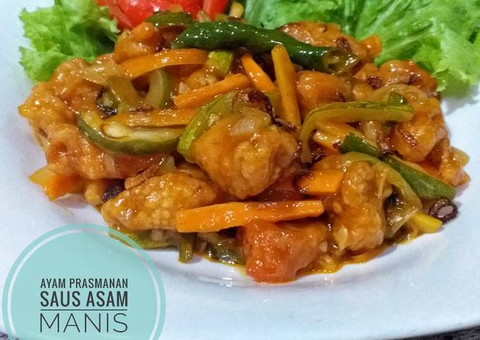 Resep Ayam Prasmanan Saus Asam Manis 🐓🍋🍅🥕🥒 Anti Gagal