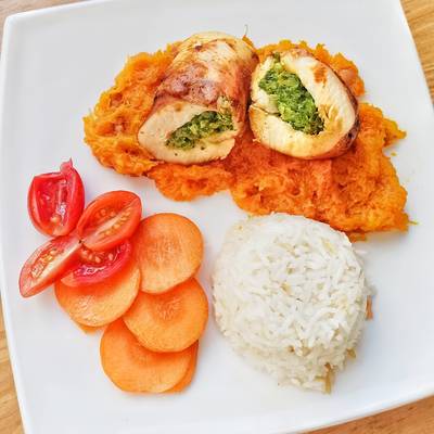 ?Ballotine de pollo con puré de calabaza ? Receta de Ros- Cookpad