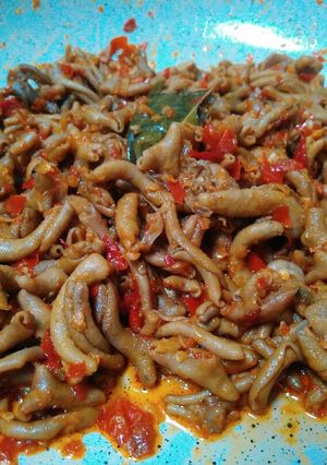 Foto resep Oseng usus ayam pedas