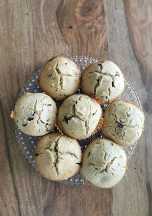 Une photo de Muffins noisettes et pépites de chocolat