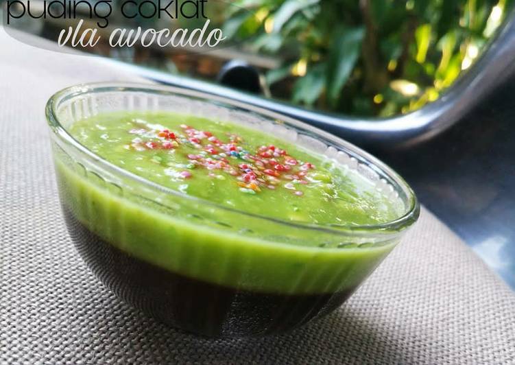 Cara meramu Puding Coklat vla avocado , Bikin Ngiler