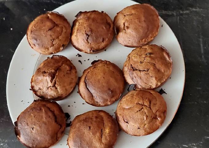 Muffins bananes/chocolat noir 🍫