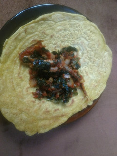 A picture of Unripe plaintain pancake. Born out of succes of my last post.