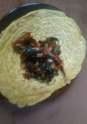 A picture of Unripe plaintain pancake. Born out of succes of my last post.
