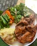 Chicken Grill with Mashed Potato and Salad