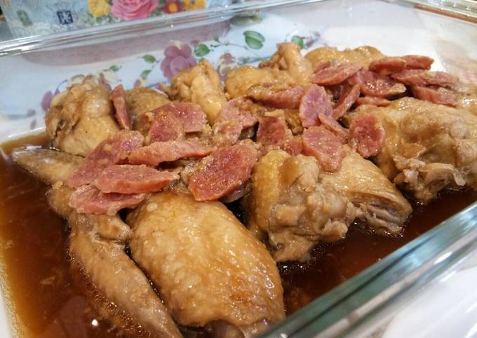 Recipe of Perfect Steam Chicken with Chinese Sausage