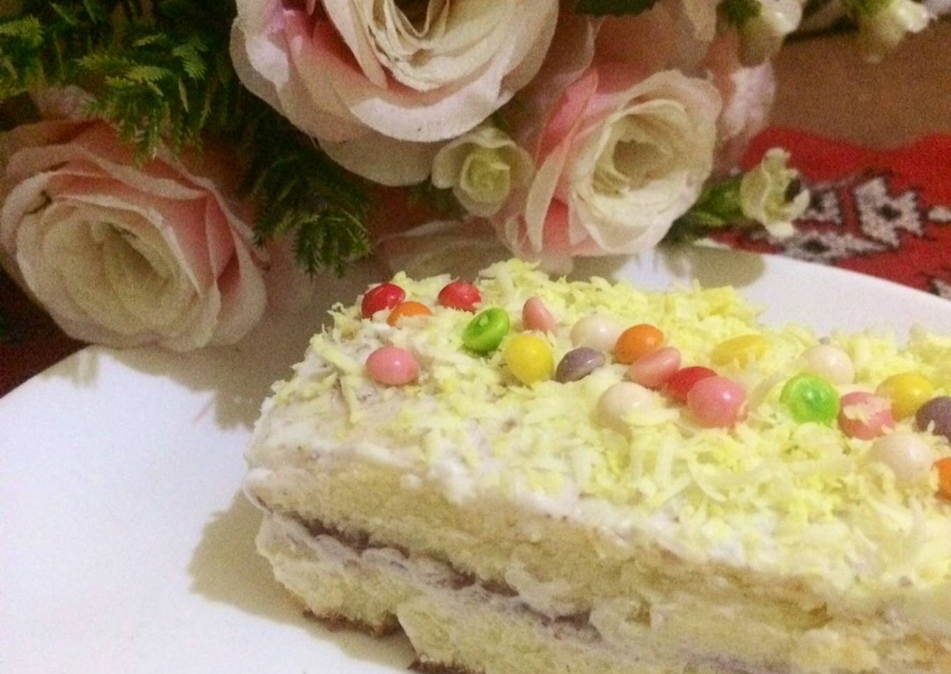 Cake SKM Blueberry Keju (Panggang Teflon dan Takaran Sendok)