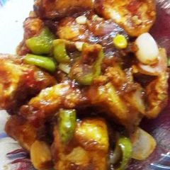 A picture of Paneer chilli dry.