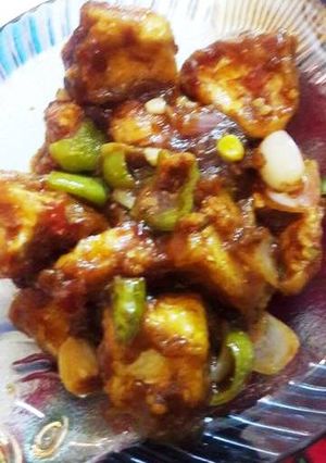 A picture of Paneer chilli dry.