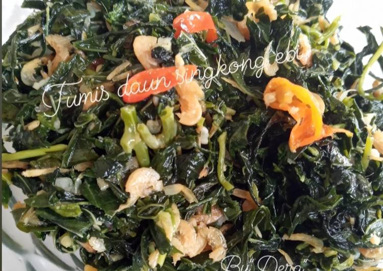 Resep Tumis daun singkong ebi yang Enak