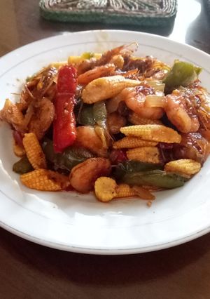 Foto resep Tumis udang lada hitam