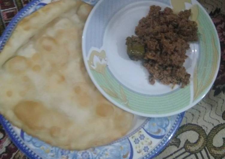 Recipe of Homemade Qeema with poori