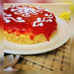 A picture of Banoffee Pie - Strawberry and Rangoli twist #FIHRCookPadContest.