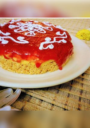 A picture of Banoffee Pie - Strawberry and Rangoli twist #FIHRCookPadContest.
