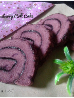 Foto resep Blueberry Roll Cake (Ekonomis, Super Simpel & Lembut bgttt)