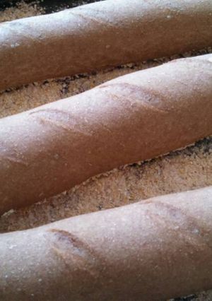 A picture of Spelt sourdough baguette.