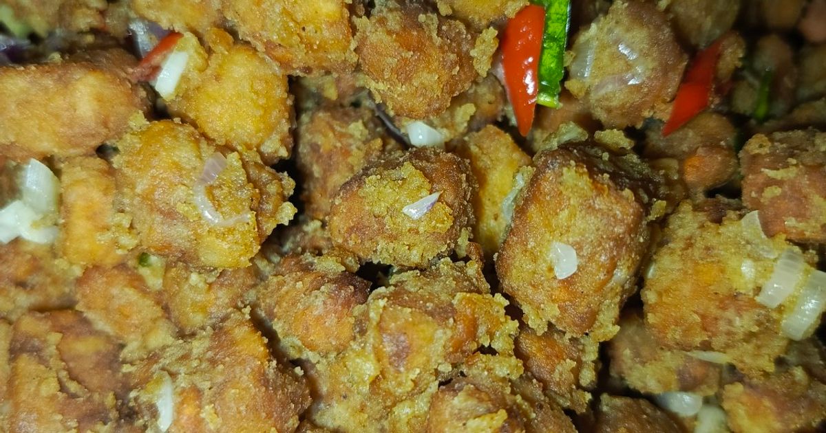 Tempe Goreng Salted Egg Versi Kering