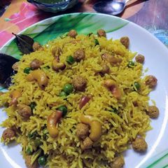 Soya chunk pulao A picture of Soya chunk pulao.