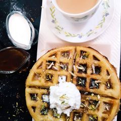 A picture of Homemade Belgian Waffles.